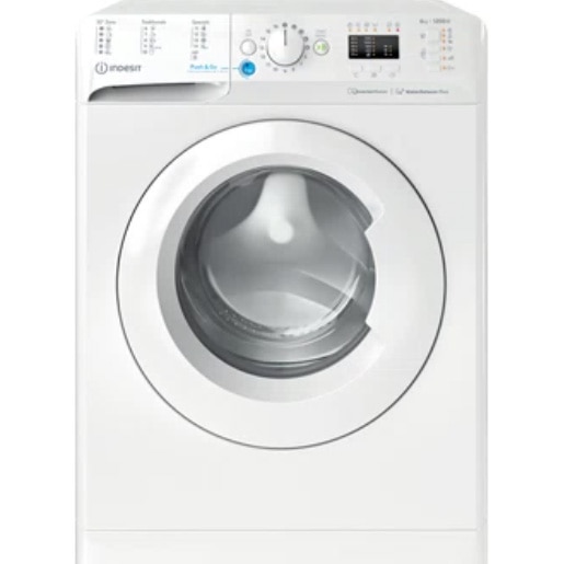 Masina de spalat rufe Slim Indesit INNEX BWSA61294WEUN, 6 kg, 1200 rpm, Clasa C, Push&Go, Motor Inverter, Display LED, Alb