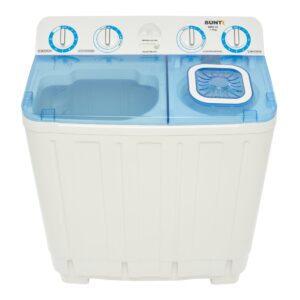 Masina de spalat rufe semiautomata Büntz BMS-72, 7 Kg, Capacitate rufe stoarcere 5Kg, 330 W, Alb/Albastru
