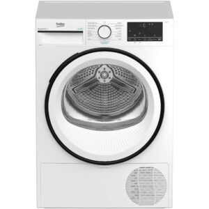 Uscator de rufe Beko B3T43230, Pompa de caldura, 9 kg, 15 programe, Clasa A++, RecycledDry, Motor ProSmart Inverter, OptiSense, Aquawave, Hygienic Refresh, Alb
