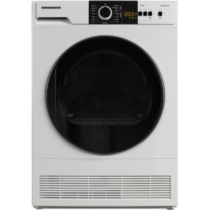 Uscator de rufe Heinner HCD-V8T1CHB, Condensare, 8 kg, 15 programe, Clasa B, Display LED, Lumina cuva, Indicator curatare filtru scame, Blocare acces copii, Alb