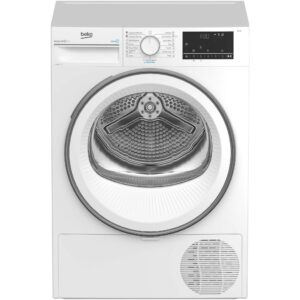 Uscator de rufe Beko B3T67230, 7 kg, Clasa A++, Pompa de caldura, SteamCure, Hygienic Dry, OptiSense, Recycled Dry, Alb
