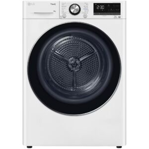 Uscator de rufe LG RH90V9AV2N, Pompa de caldura DUAL Inverter, 9 kg, 14 programe, Clasa A+++, Auto-curatare condensator, Eco Hybrid, ThinQ, Alb