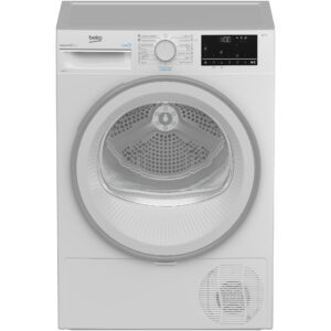 Uscator de rufe Beko B3T42242, Pompa de caldura, 8 kg, 15 programe, Clasa A+++, RecycledDry, Motor ProSmart™ Inverter, OptiSense, Aquawave®, Alb
