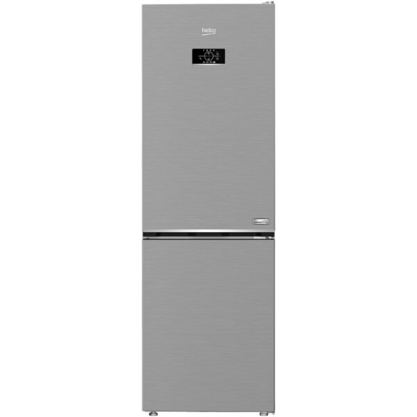 Combina frigorifica Beko B3RCNA364HXB1, 316 l, No Frost, HarvestFresh, AeroFlow, Kitchen Fit, Everfresh+, Clasa E, 187 cm, Metal Look